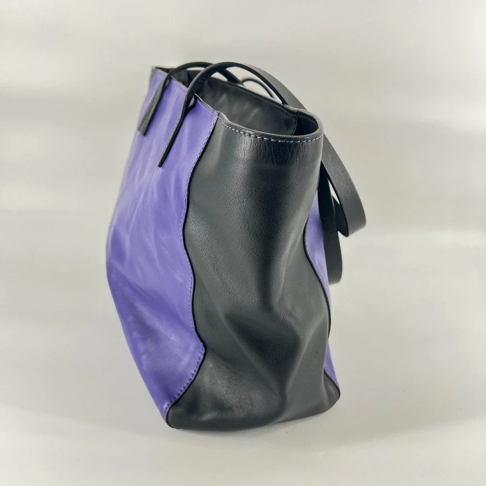 Kenzo Paris Purple and Black‎ K Logo Leather Tote Bag Shoulder Handbag Women's